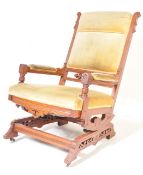 VICTORIAN 19TH CENTURY MAHOGANY BOSTON ROCKER CHAIR