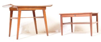 TWO MID 20TH CENTURY DANISH INSPIRED TEAK WOOD COFFEE TABLES / OCCASIONAL TABLES