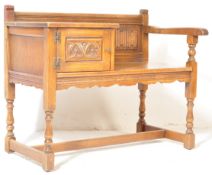 VINTAGE MID 20TH CENTURY JACOBEAN REVIVAL OAK TELEPHONE TABLE