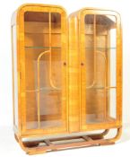 ART DECO WALNUT BOOKCASE CABINET VITRINE