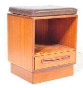 MID 20TH CENTURY TEAK WOOD BEDSIDE CABINET / STOOL BY G-PLAN FRESCO RANGE