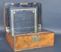 GEORGE III WALNUT BRASS BOUND WRITING SLOPE