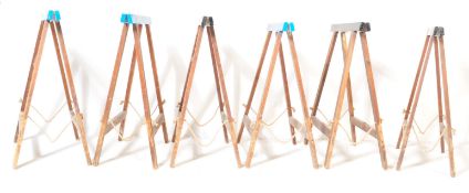 SET OF SIX VINTAGE 20TH CENTURY A-FRAME WOODEN TRESTLES