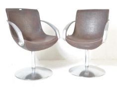 PAIR OF CONTEMPORARY ITALIAN SALON SWIVEL CHAIR