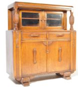 1940'S OAK COURT CUPBOARD - SIDEBOARD DISPLAY CABINET