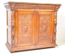 19TH CENTURY VICTORIAN OAK GREEN MAN CREDENZA