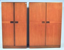 NATHAN FURNITURE - PAIR OF MID CENTURY TEAK WARDROBES