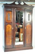 EDWARDIAN ART NOUVEAU LARGE DOUBLE WARDROBE COMPACTUM