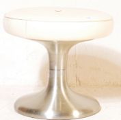 MID CENTURY ALUMINIUM & VINYL MUSHROOM STOOL