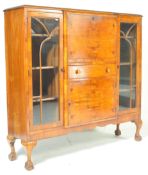 1930'S WALNUT QUEEN ANNE REVIVAL BUREAU BOOKCASE