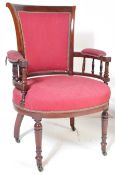 VICTORIAN MAHOGANY INDUSTRIAL OFFICE ARMCHAIR DESK CHAIR