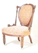 VICTORIAN 19TH CENTURY MAHOGANY BOUDOIR- LADIES CHAIR