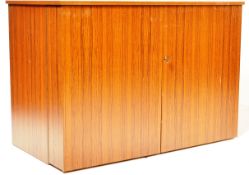 MID CENTURY TEAK WOOD DOUBLE DOOR CUBE CABINET DESK