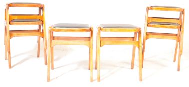 SET OF 6 RETRO VINTAGE TEAK STACKING STOOLS