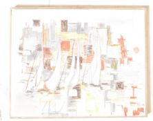 MID 20TH CENTURY AMERICAN OIL ON CANVAS ABSTRACT PAINTING