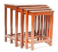 20TH CENTURY CHINESE ORIENTAL HARDWOOD NEST OF GRADUATING TABLES