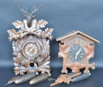 TWO 20TH CENTURY GERMAN BLACK FOREST CUCKOO CLOCKS