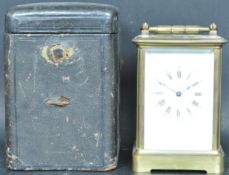 EARLY 20TH CENTURY FRENCH BRASS CARRIAGE CLOCK