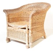 LATE 20TH CENTURY WICKER ARMCHAIR / LAUNGE CHAIR