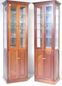 PAIR 20TH CENTURY MAHOGANY PEDESTAL SHOP DISPLAY CABINETS