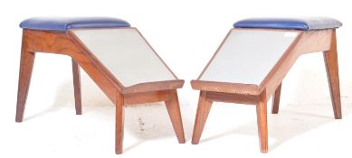 TWO VINTAGE RETRO 20TH CENTURY SHOE SHOP FOOT STOOLS