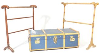 VICTORIAN STENCIL DECORATED PAINTED PINE TOWEL RAIL