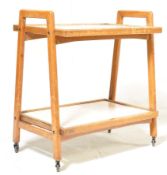 RETRO MID CENTURY TEAK WOOD & FORMICA SERVING TROLLEY