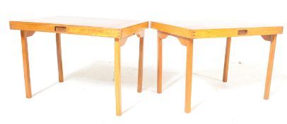 TWO 20TH CENTURY WOODEN FOLDING BREAKFAST TABLES