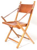EARLY 20TH CENTURY CAMPAIGN FOLDING MAHOGANY CHAIR