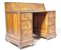 20TH CENTURY POST OFFICE PINE TWIN PEDESTAL DESK