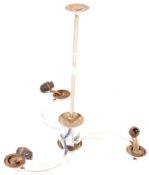 20TH CENTURY VINTAGE CHROME METAL CEILING HANGING LIGHT