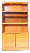 MID CENTURY TEAK WOOD HIGHBOARD DISPLAY CABINET