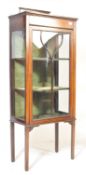 EDWARDIAN MAHOGANY INLAID CHINA DISPLAY CABINET VITRINE