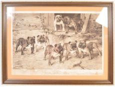 ARTHUR WARDLE (1864 - 1949) ETCHING OF BULLDOGS OF THE CENTURY