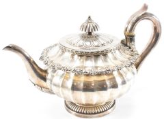 LARGE GEORGE IV SILVER TEAPOT BY JOHN BRIDGE