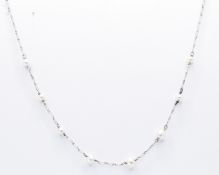 EDWARDIAN PLATINUM & PEARL NECKLACE CHAIN