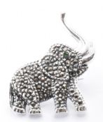 SILVER MARCASITE ELEPHANT BROOCH