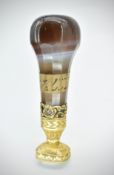CASED 19TH CENTURY VICTORIAN AGATE DESK SEAL