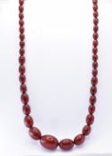 VINTAGE CHERRY BAKELITE BEADED NECKLACE