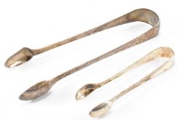 GEORGE III SILVER SUGAR TONGS & 1920S SUGAR TONGS