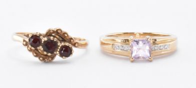 TWO HALLMARKED 9CT GOLD RINGS