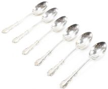 SIX JOSIAH WILLIAMS SILVER HALLMARKED TEA SPOONS