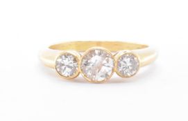 18CT GOLD & DIAMOND THREE STONE RING
