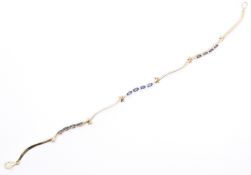 HALLMARKED 9CT GOLD & AMETHYST BRACELET