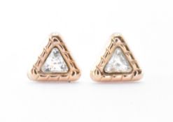 PAIR 9CT GOLD & CZ EARRINGS