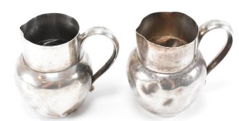 THOMAS BRADBURY PAIR SILVER HALLMARKED CREAMER JUGS