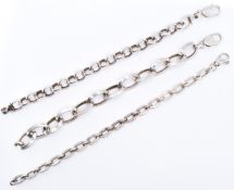 THREE SILVER BRACELET CHAINS