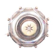 VICTORIAN ROSE CUT DIAMOND MOURNING BROOCH