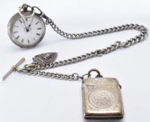 SILVER WATCH VESTA & MEDALETTE