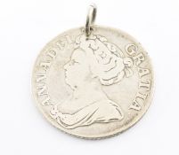 SILVER 1712 QUEEN ANNE SILVER SHILLING COIN